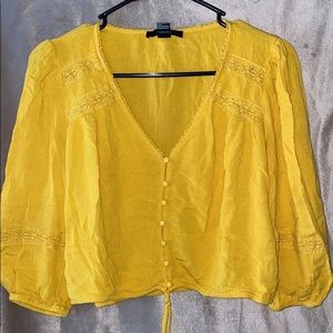 Yellow cropped blouse